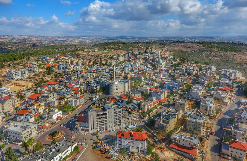 A bird’s eye view of Kfar Bara, a thriving Muslim Arab community in central Israel with some 3,000 residents (credit: Courtesy)