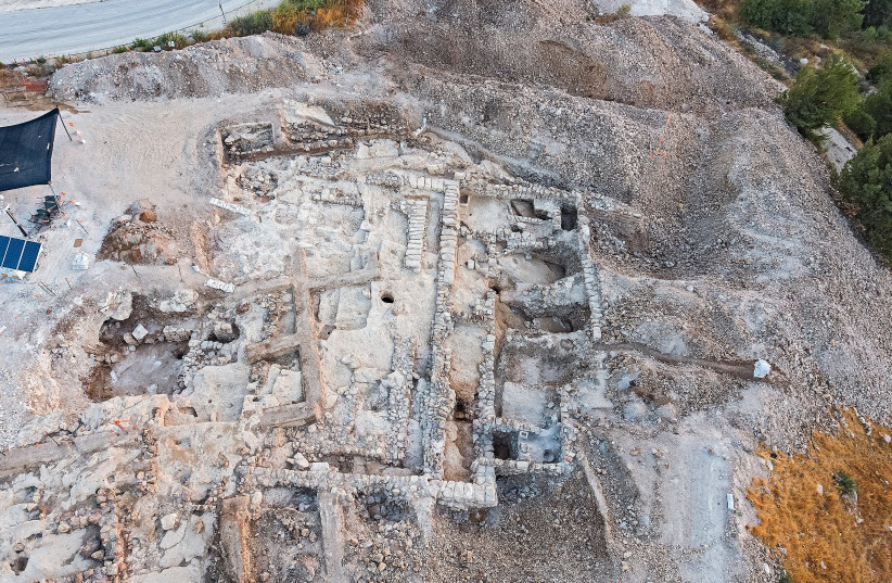 Aerial Photo of the Israel Antiquities Authority excavation on the slopes of Arnona (photo credit: ASSAF PEREZ/ISRAEL ANTIQUITIES AUTHORITY)