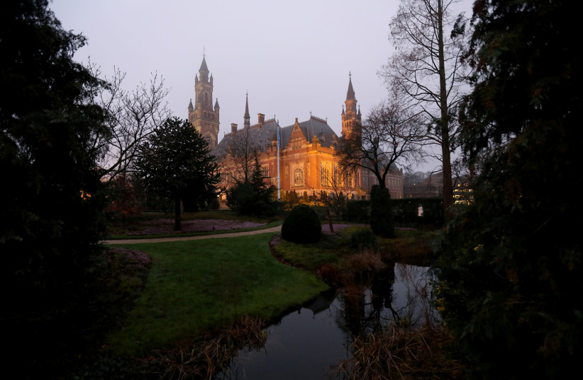 FILE PHOTO: General view of the International Court of Justice (ICJ) in The Hague, Netherlands January 23, 2020 (credit: REUTERS/EVA PLEVIER/FILE PHOTO)