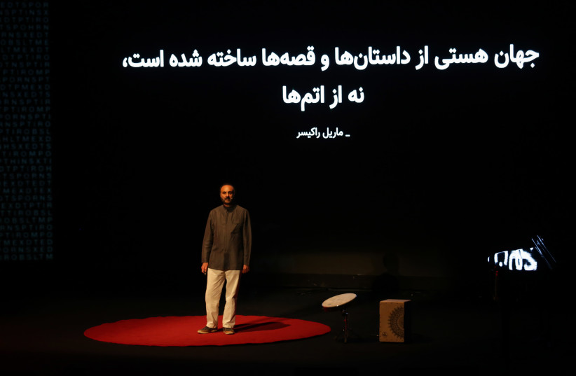 Jafar Mahallati speaks at TEDxTehran (photo credit: ALI MIRSHAFI/TEDXTEHRAN)