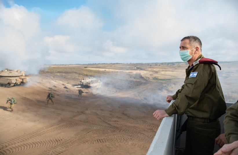 IDF Chief of Staff Aviv Kochavi overlooks a military exercise (photo credit: IDF SPOKESPERSON'S UNIT)