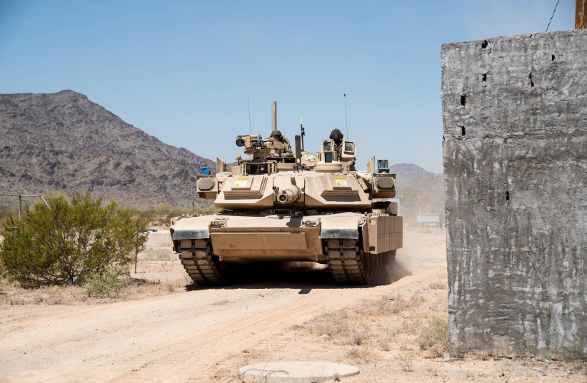 The Trophy Active Protection Systems (APS) on a US Abrams tank. (credit: RAFAEL ADVANCED DEFENSE SYSTEMS)