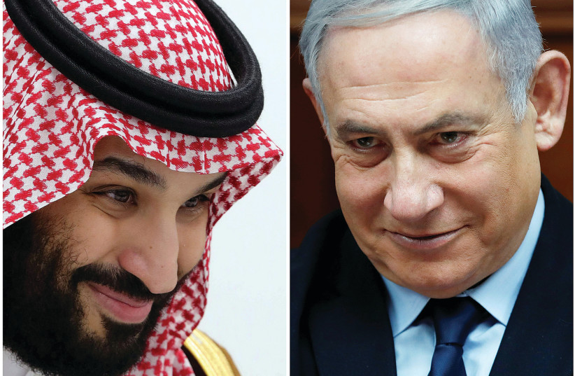 A COMPOSITE of Saudi Arabia’s Crown Prince Mohammed Bin Salman and Prime Minister Benjamin Netanyahu. (credit: SPUTNIK/MIKHAIL KLIMENTY/REUTERS AND RONEN ZVULUN/REUTERS)