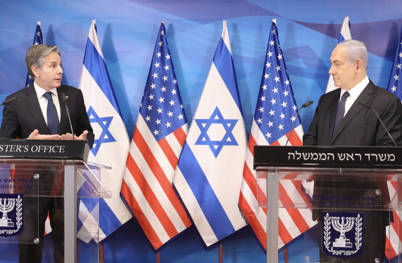 US Secretary of State Antony Blinken meets with Prime Minister Benjamin Netanyahu, May 25, 2021 (credit: MARC ISRAEL SELLEM/THE JERUSALEM POST)