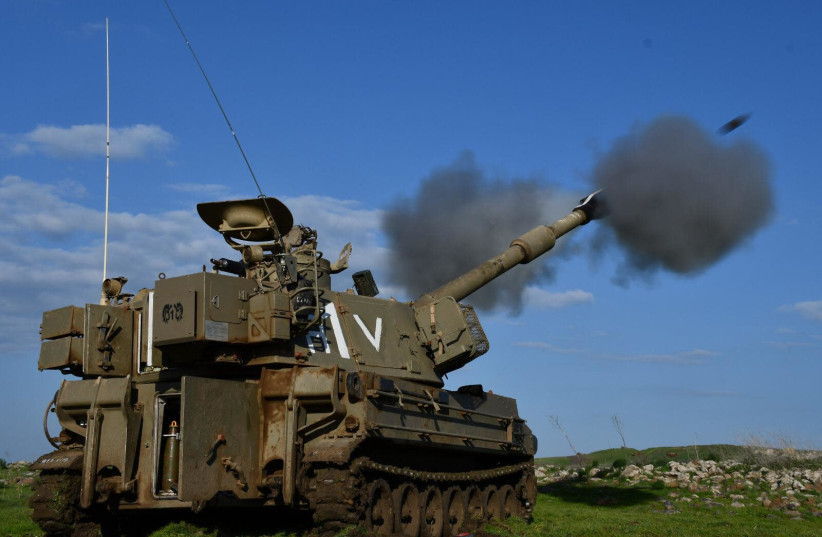 IDF artillery on the northern border between Israel and Lebanon, July 15, 2021.  (photo credit: IDF SPOKESPERSON'S UNIT)