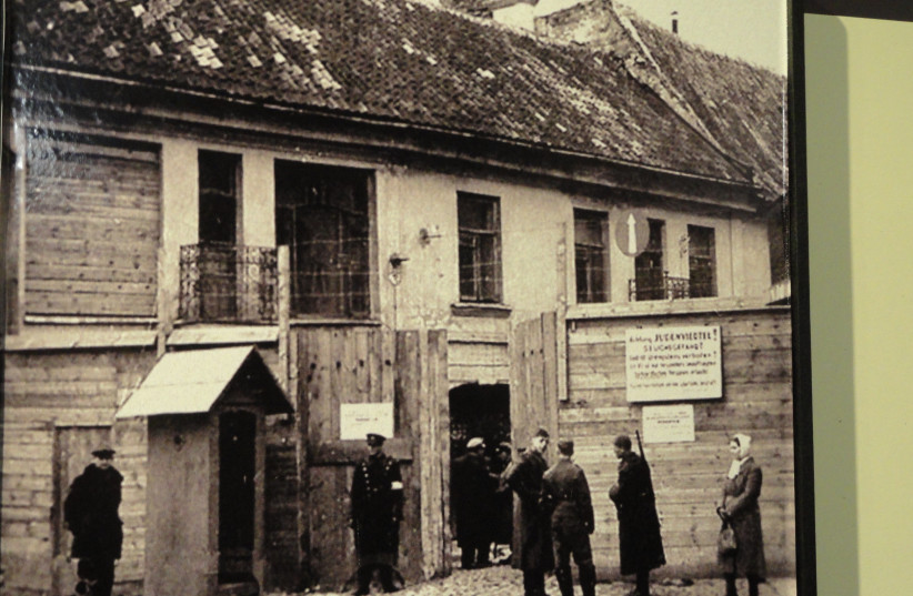  The main entrance to the Vilnius Ghetto in Lithuania during World War II. (credit: Wikimedia Commons)