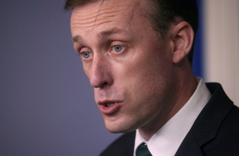  US national security adviser Jake Sullivan takes part in a news briefing about the situation in Afghanistan at the White House in Washington, US, August 17, 2021. (credit: REUTERS/LEAH MILLIS)