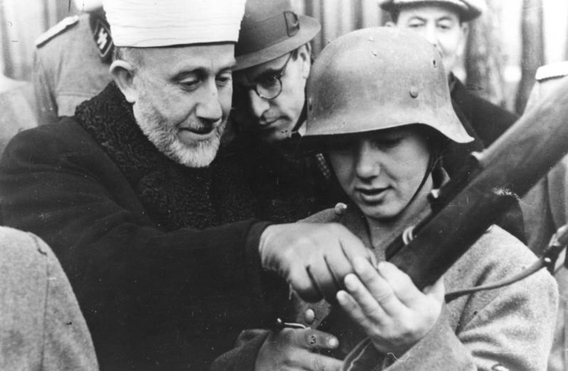  THE GRAND Mufti of Jerusalem with Bosnian volunteers of the Waffen-SS, November 1943. (credit: Wikimedia Commons)