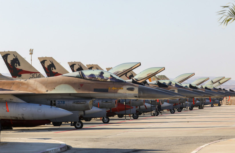 Israel Air Force drills with foreign forces in the ''Blue Drill'' exercise in October 2021. (credit: MARC ISRAEL SELLEM/THE JERUSALEM POST)
