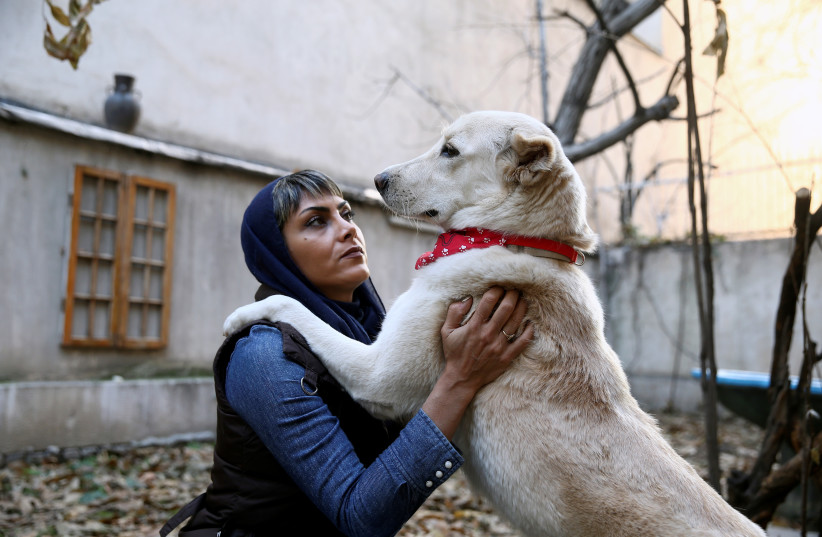  Maryam Talaee, an animal lover, plays with her dog at home in Tehran, Iran December 20, 2019. (credit: NAZANIN TABATABAEE/WANA (WEST ASIA NEWS AGENCY) VIA REUTERS)