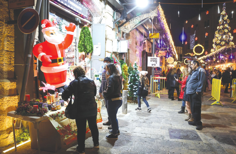  A CHRISTMAS FESTIVAL at the New Gate in Jerusalem’s Old City. (credit: NATI SHOHAT / FLASH 90)