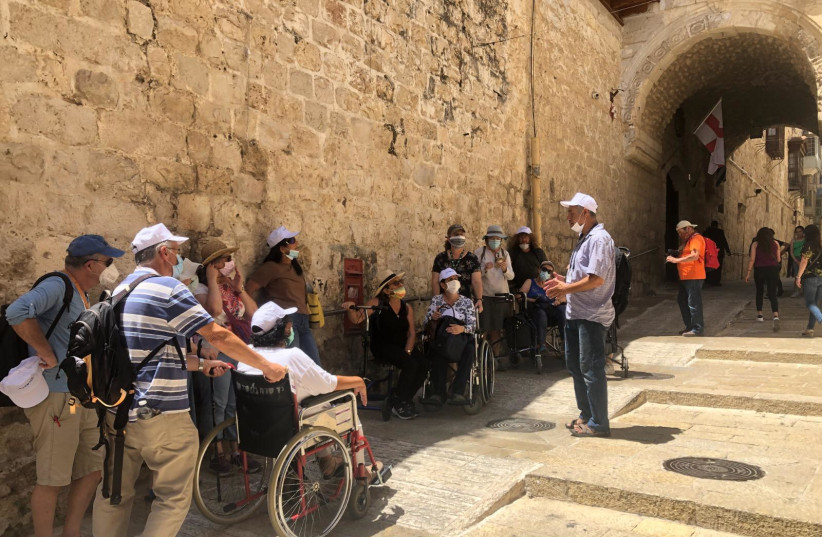  New ramps in the Old City of Jerusalem, part of six kilometers of alleys made wheelchair friendly. (credit: EAST JERUSALEM DEVELOPMENT LTD.)