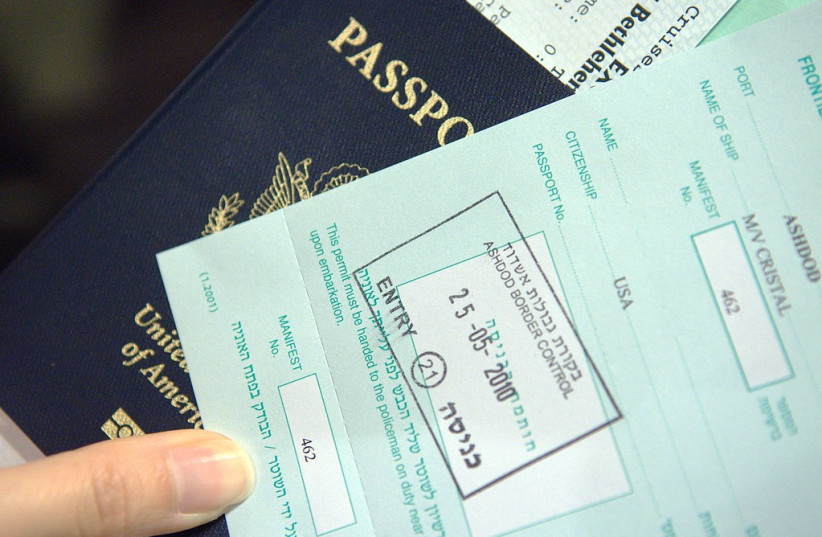  Israeli entry visa (credit: FLICKR)