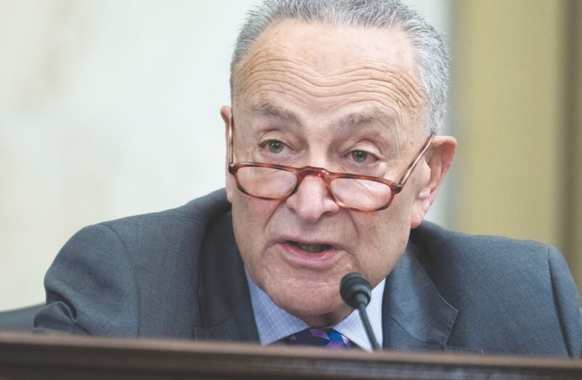  CURRENT US Senate Majority Leader Chuck Schumer is among the top Democrats who opposed the 2015 JCPOA. (credit: TOM WILLIAMS/POOL VIA REUTERS)