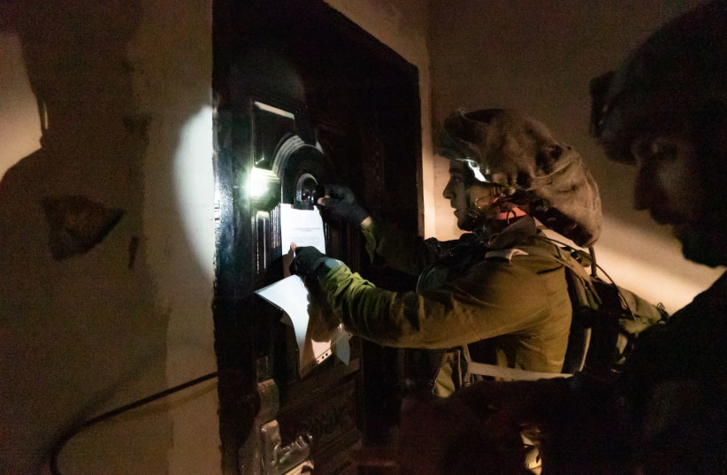  IDF troops carrying out an operation in Jenin, April 26, 2022 (credit: IDF SPOKESPERSON'S UNIT)