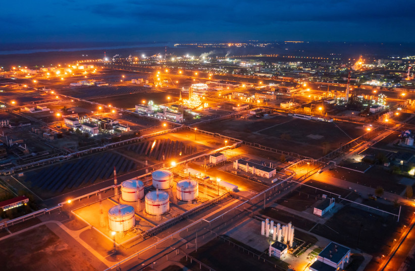 A general view shows the oil refinery of the Lukoil company in Volgograd, Russia April 22, 2022. Picture taken April 22, 2022.