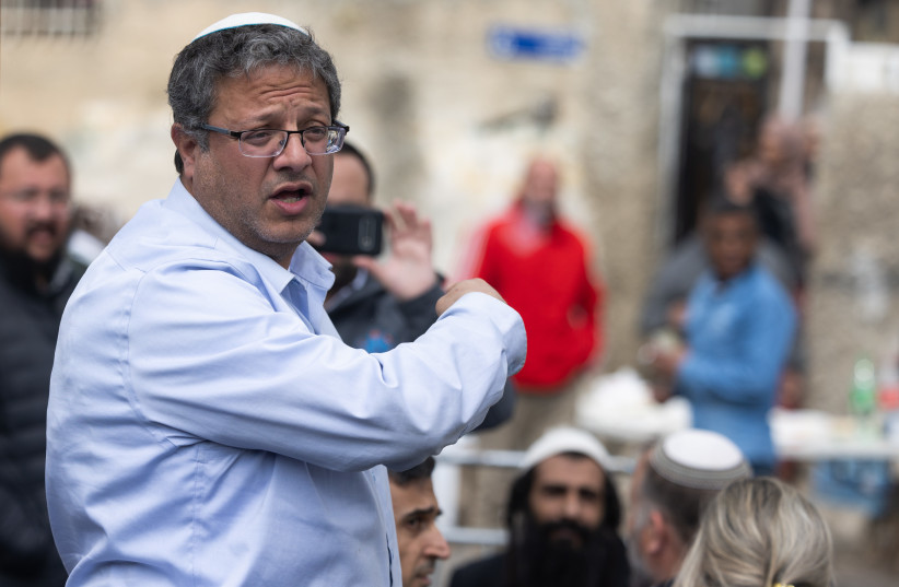 MK Itamar Ben Gvir seen in the East Jerusalem neighborhood Sheikh Jarrah, on January 20, 2022.