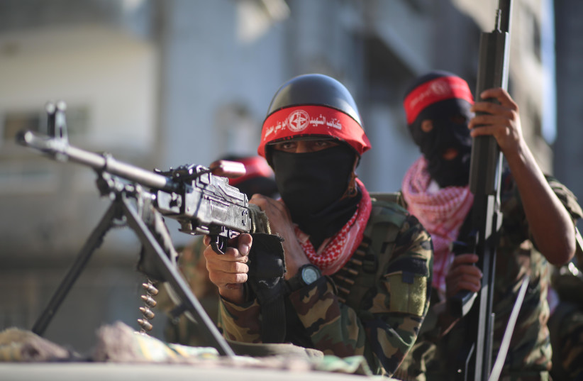  PFLP SUPPORTERS rally in Gaza City, 2019. (photo credit: HASSAN JEDI/FLASH90)