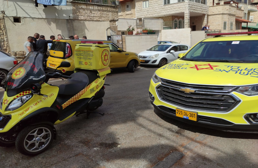  Magen David Adom (MDA) are seen responding to an emergency in Haifa, on June 12, 2022. (credit: MDA SPOKESPERSON)