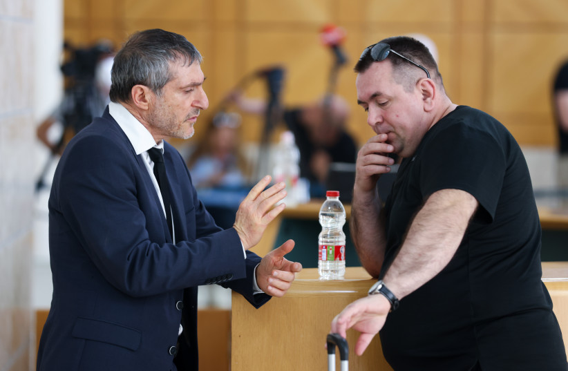 Roman Zadorov seen at the District Court in Nazareth, after a court hearing in his re-trial on the murder of Tair Rada, on April 28, 2022. (photo credit: DAVID COHEN/FLASH 90)