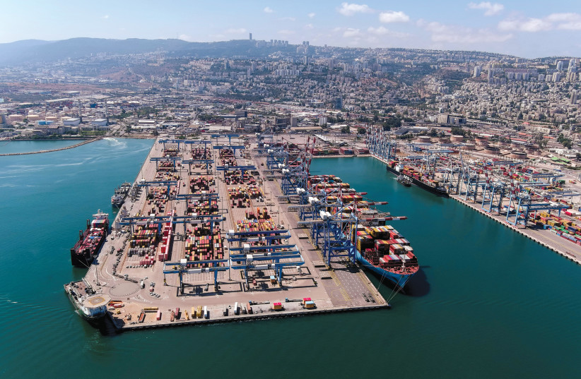  A general view of Haifa Port on July 24. (credit: ILAN ROSENBERG/REUTERS)