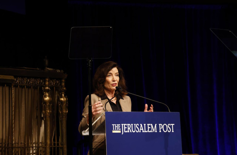  New York Governor Kathy Hochul at the Jerusalem Post Conference in New York, September 12, 2022 (photo credit: MARC ISRAEL SELLEM)