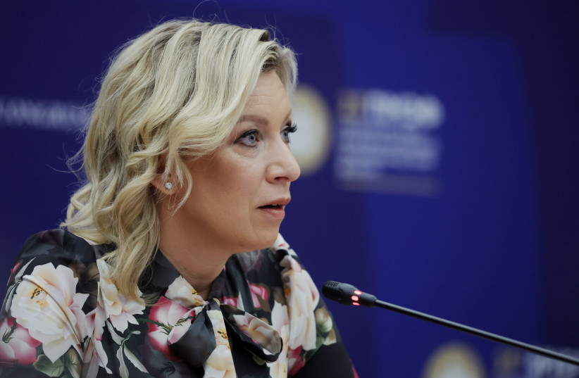 Russian Foreign Ministry spokeswoman Maria Zakharova speaks during the St. Petersburg International Economic Forum (SPIEF) in Saint Petersburg, Russia, June 15, 2022.