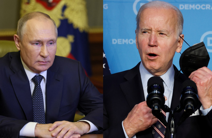  LEFT: Russian President Vladimir Putin, RIGHT: US President Joe Biden (credit: REUTERS/JONATHAN ERNST, SPUTNIK/GAVRIIL GRIGOROV/KREMLIN VIA REUTERS)