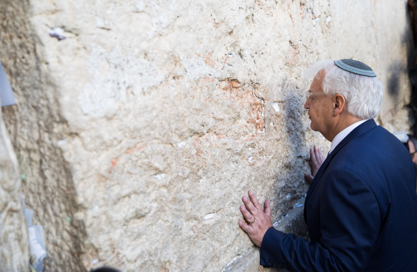  DAVID FRIEDMAN at the Kotel: ‘Israel is the only nation where Judaism can be fully actualized.’ (credit: Rob Ghost/Flash90)