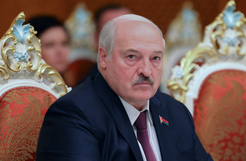  Belarusian President Alexander Lukashenko attends a meeting with Tajik President Emomali Rakhmon in Dushanbe, Tajikistan October 11, 2022 (photo credit: REUTERS/DIDOR SADULLOEV)