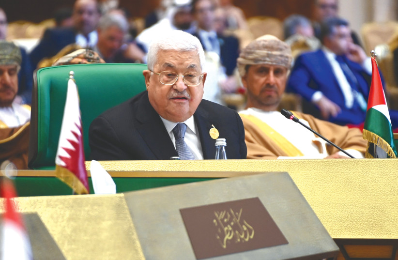  PA HEAD Mahmoud Abbas attends the Arab League summit in Algeria, earlier this month. This conflict will end only when the Palestinians are forced to accept that the battle to destroy Israel is over, says the writer (credit: Algerian Presidency /Handout via REUTERS)