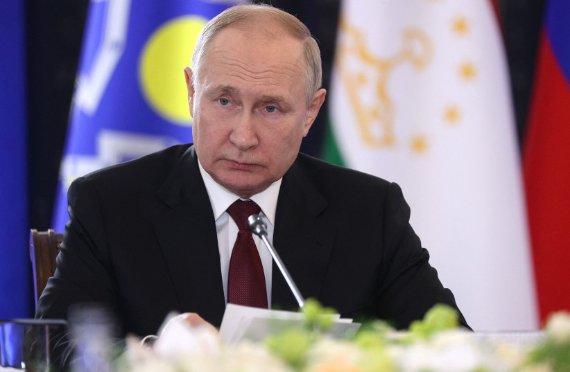  Russian President Vladimir Putin attends the Collective Security Treaty Organization (CSTO) summit in Yerevan, Armenia, November 23, 2022 (photo credit: SPUTNIK/VLADIMIR SMIRNOV/POOL VIA REUTERS)
