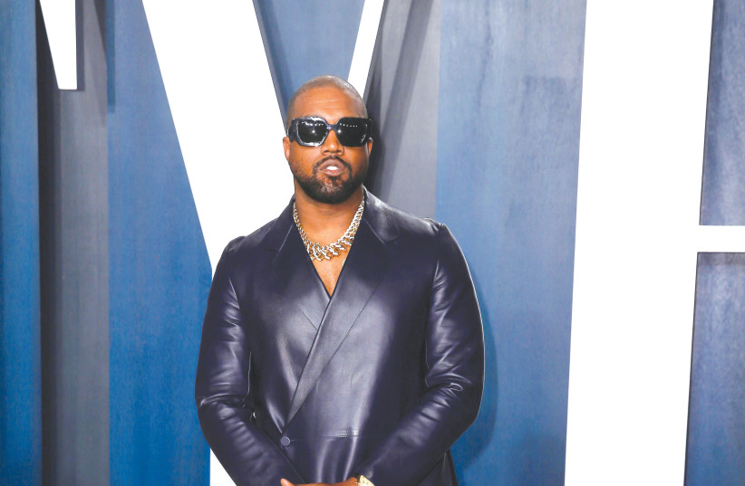  KANYE WEST attends the Vanity Fair party celebrating the Academy Awards in Beverly Hills, in February. West recently claimed, ‘I can’t be antisemitic because Black people are actually Jew.’  (credit: REUTERS)
