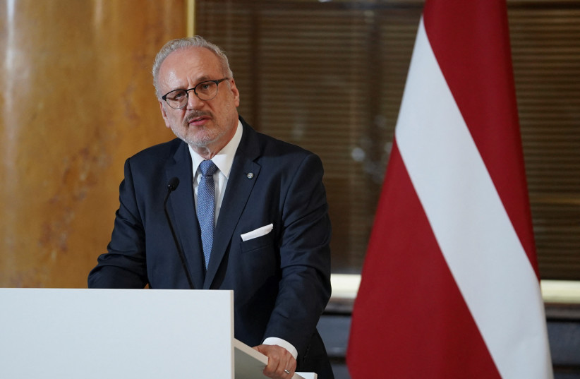  Latvian President Egils Levits speaks during a news conference in Kaunas, Lithuania November 25, 2022. (credit: REUTERS/JANIS LAIZANS)