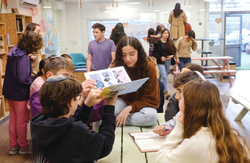  STUDENTS PUT Shaharit’s ‘dialogue approach’ in action on a recent school day. (credit: MARC ISRAEL SELLEM)