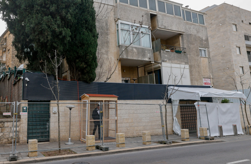  The new security measures outside Prime Minister Benjamin Netanyahu's home on Azza Street in Jerusalem. (credit: MARC ISRAEL SELLEM)