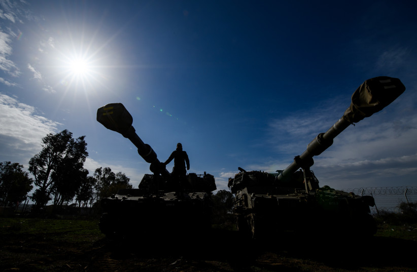  IDF (Israel Defense Force) Artillery Corps near the border with Syria, in the Golan Heights, January 2, 2023.  (photo credit: AYAL MARGOLIN/FLASH90)