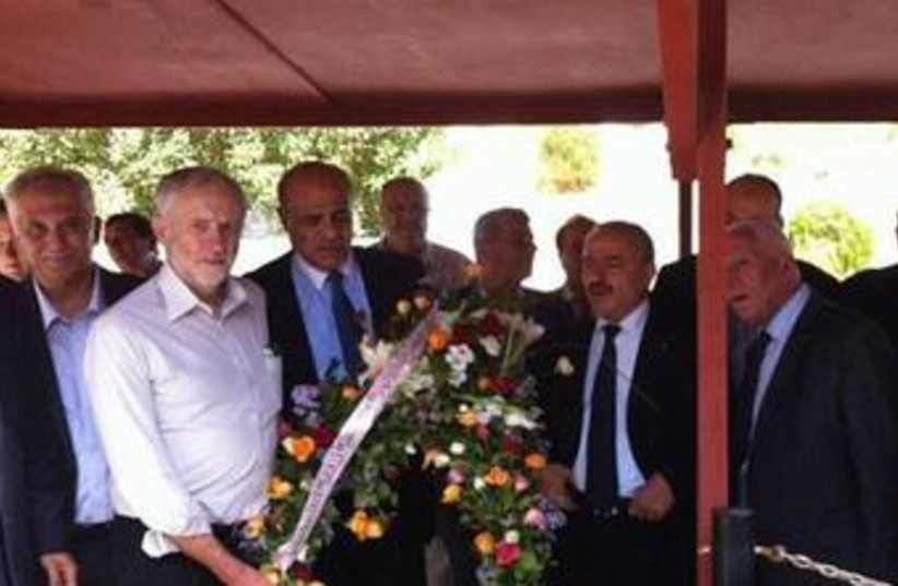  Jeremy Corbyn participating in Munich Massacre terrorist's memorial, Tunis 2014 (credit: WIKIMEDIA COMMONS/HM)