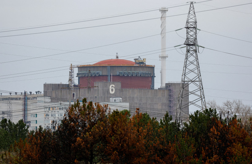 A view shows the Zaporizhzhia Nuclear Power Plant outside the city of Enerhodar in the Zaporizhzhia region, Russian-controlled Ukraine, November 24, 2022. (photo credit: REUTERS/ALEXANDER ERMOCHENKO)