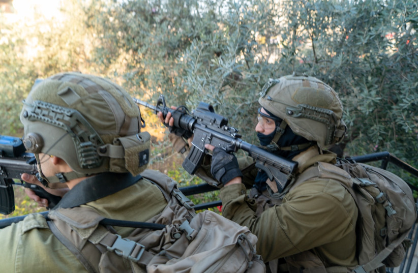 IDF soldiers during a raid on Jenin. (photo credit: IDF SPOKESPERSON'S UNIT)