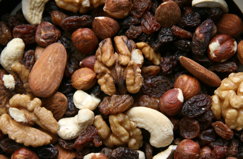  Mix of dried fruit and nuts (illustrative). (credit: PIXABAY)