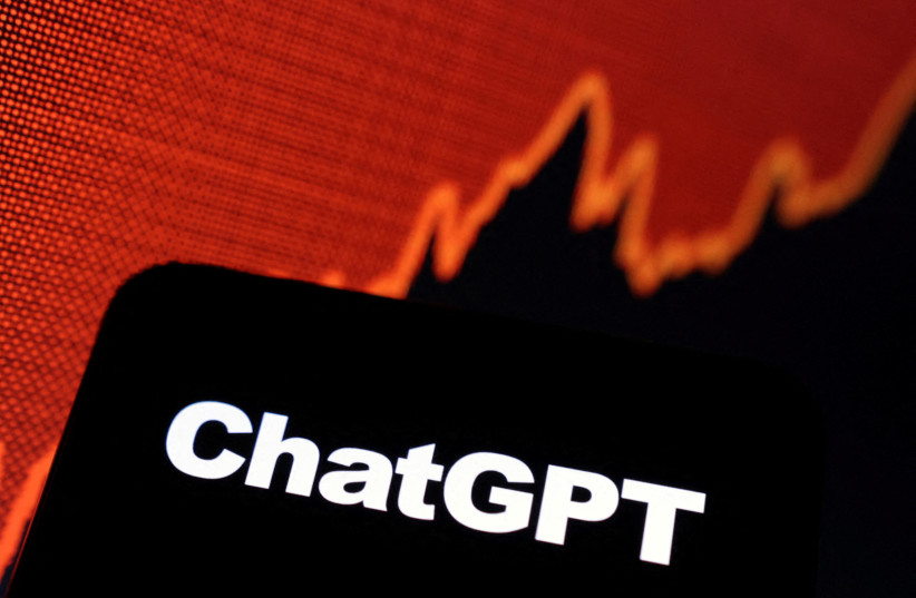 ChatGPT logo and rising stock graph are seen in this illustration taken, February 3, 2023. (credit: REUTERS/DADO RUVIC/ILLUSTRATION/FILE PHOTO)