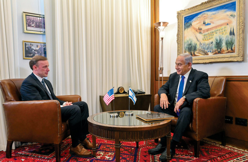  Prime Minister Netanyahu holding talks with US National Security Advisor Jake Sullivan in Jerusalem on January 19. (photo credit: KOBI GIDEON/GPO)
