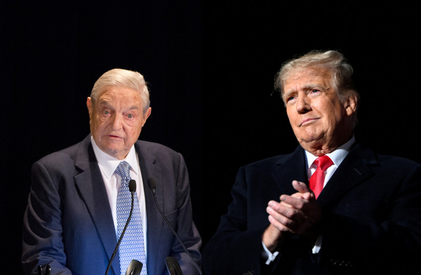  LEFT: Jewish billionaire philanthropist George Soros RIGHT: Former US president Donald Trump (photo credit: REUTERS/ANDREW KELLY, REUTERS/Gaelen Morse)