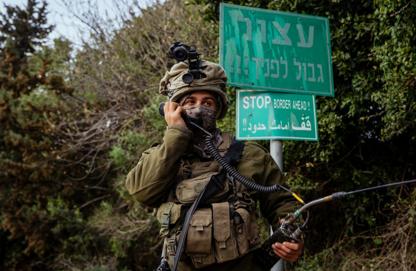  IDF activity on the Lebanese border on the morning of March 13, 2023 following the detonation of an explosive device near the Megiddo Junction. (photo credit: IDF SPOKESPERSON'S UNIT)