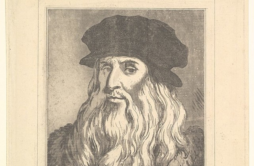 Portrait of Leonardo da Vinci (from Characaturas by Leonardo da Vinci, from Drawings by Wincelslaus Hollar, out of the Portland Museum) (credit: Wikimedia Commons)