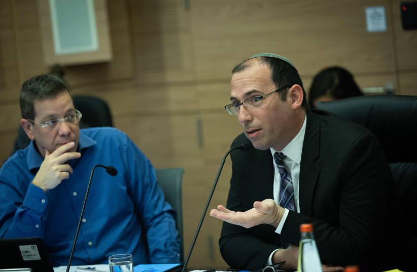 MK Simcha Rothman, Head of the Constitution Committee, at a committee meeting at the Knesset, the Israeli Parliament in Jerusalem on March 19, 2023.  (credit: YONATAN SINDEL/FLASH90)