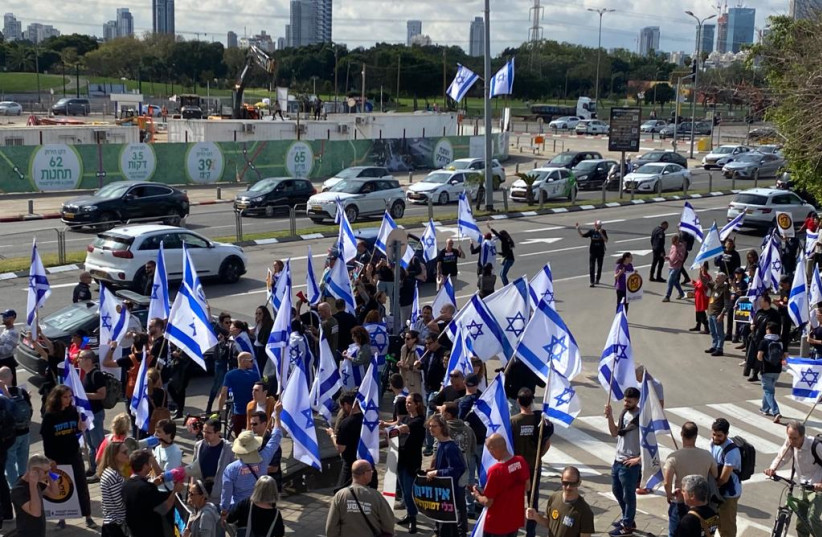  Protests against Education Minister Kish at a conference in Tel Aviv. (photo credit: AVSHALOM SASSONI/MAARIV)