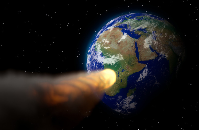  An asteroid is seen heading toward Earth in this illustrative image (photo credit: PIXABAY)
