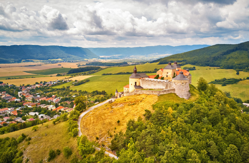  Aerial view of Krasna Horka castle in summer. Palace in Middle Europe, Unesco Wold Heritage, Slovakia (photo credit: INGIMAGE)
